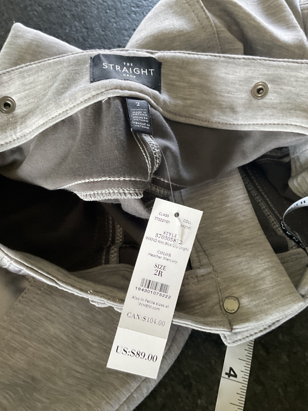 NWT Straight Cropped Satin Utility Pants by WHBM - Picture 13 of 15